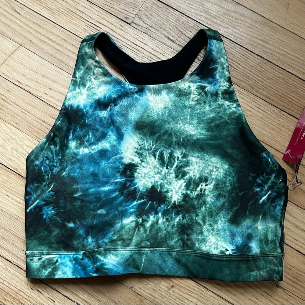 Nwt carbon38 tie dye sports bra size large‎ green women’s blue